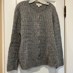 Norm Thompson Wool Cable Knit Cardigan